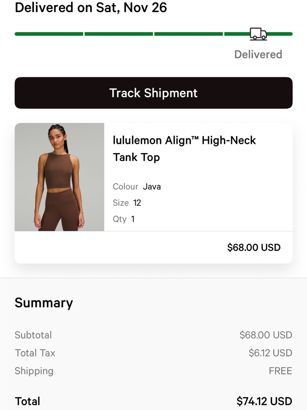 Lululemon Align High Neck Tank - Java - Picture 5 of 5